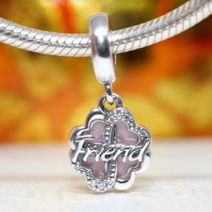 PANDORA Four-leaf Clover Friendship Double Dangle Charm 792245C01
